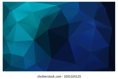 Dark Blue, Green vector polygonal illustration, which consist of triangles. Triangular design for your business. Creative geometric background in Origami style with gradient