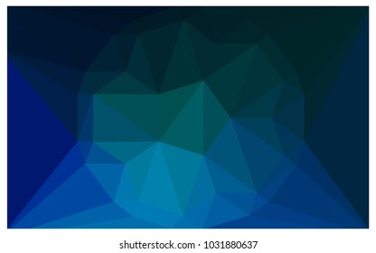 Dark Blue, Green vector polygonal illustration, which consist of triangles with a gemstone in center. Triangular design of a huge diamond for your business. Creative geometric background of gems.