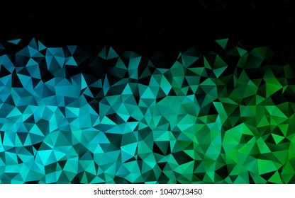 Dark Blue, Green vector polygonal template. Colorful abstract illustration with gradient. The best triangular design for your business.