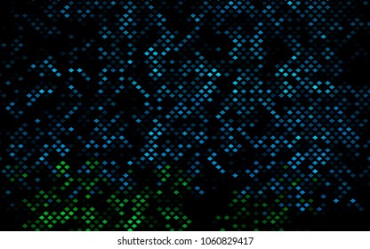 Dark Blue, Green vector polygonal illustration, which consist of rectangles. Rectangular pattern for your business design. Geometric background in Origami style with gradient. 