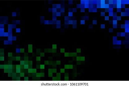 Dark Blue, Green vector polygonal illustration, which consist of rectangles. Rectangular pattern for your business design. Geometric background in Origami style with gradient. 