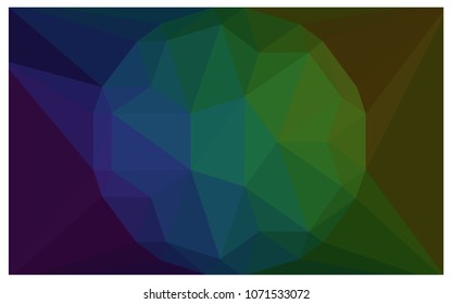 Dark Blue, Green vector polygonal illustration, which consist of triangles with a gemstone in center. Triangular design of a huge diamond for your business. Creative geometric background of gems.