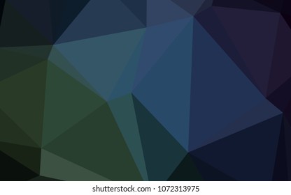 Dark Blue, Green vector polygonal pattern. Triangular geometric sample with gradient.  Triangular pattern for your business design.