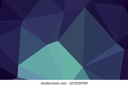 Dark Blue, Green vector polygonal pattern. Creative geometric illustration in Origami style with gradient. Textured pattern can be used for background.