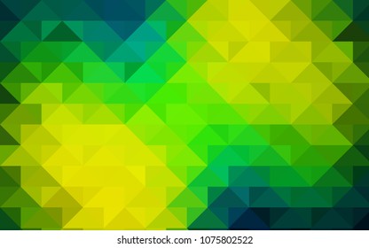 Dark Blue, Green vector polygonal background. Colorful illustration in abstract style with gradient. Triangular pattern for your business design.