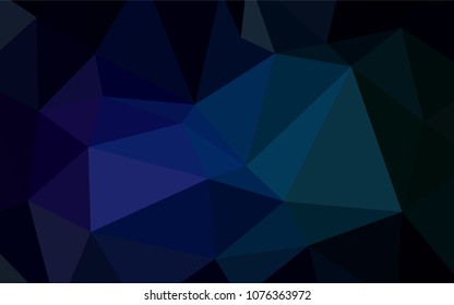 Dark Blue, Green vector polygonal pattern. Triangular geometric sample with gradient.  The best triangular design for your business.