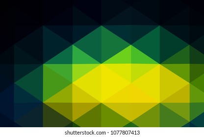 Dark Blue, Green vector polygonal pattern. A sample with polygonal shapes. Textured pattern can be used for background.