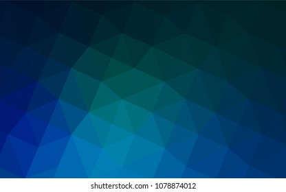Dark Blue, Green vector polygonal background. Glitter abstract illustration with an elegant design. A new texture for your design.