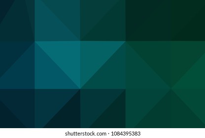 Dark Blue, Green vector polygonal background. Colorful abstract illustration with gradient. A new texture for your design.