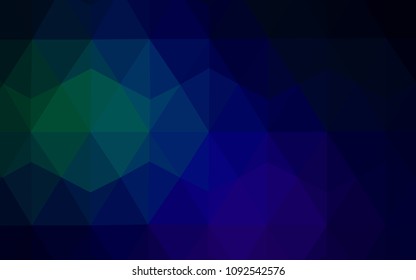 Dark Blue, Green vector polygonal pattern. Elegant bright polygonal illustration with gradient. Template for cell phone's backgrounds.