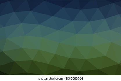 Dark Blue, Green vector polygonal background. An elegant bright illustration with gradient. A completely new template for your business design.