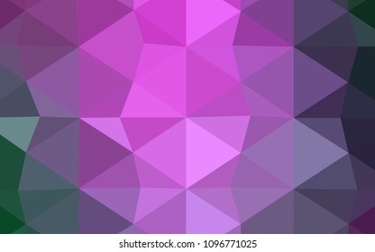 Dark Blue, Green vector polygonal template. Shining polygonal illustration, which consist of triangles. The best triangular design for your business.