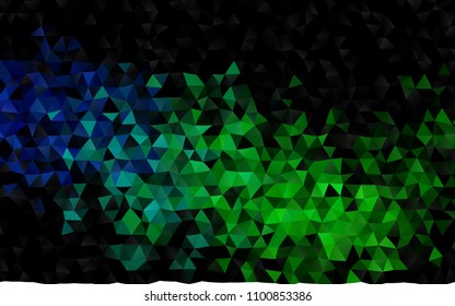 Dark Blue, Green vector polygonal background. A sample with polygonal shapes. A completely new design for your business.