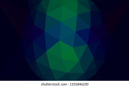 Dark Blue, Green vector polygonal pattern with a diamond. Triangular geometric sample with gradient.  Pattern for a brand book's backdrop.