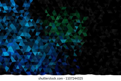 Dark Blue, Green vector polygonal template. A vague abstract illustration with gradient. The completely new template can be used for your brand book.