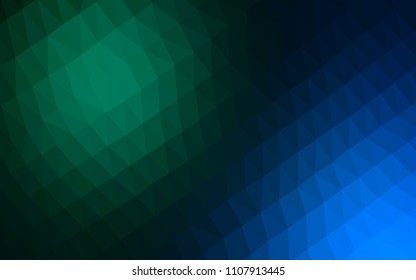 Dark Blue, Green vector polygonal background. A completely new color illustration in a vague style. A new texture for your design.