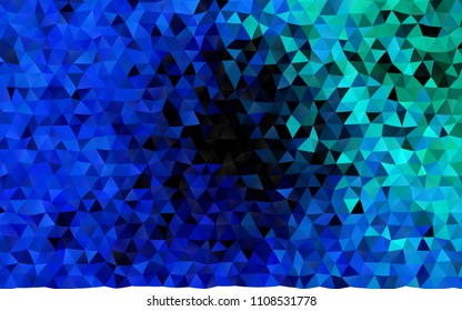 Dark Blue, Green vector polygonal pattern. A completely new color illustration in a vague style. Brand new design for your business.