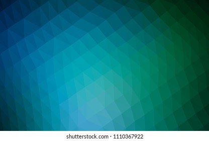 Dark Blue, Green vector polygonal pattern. Creative geometric illustration in Origami style with gradient. A completely new template for your business design.