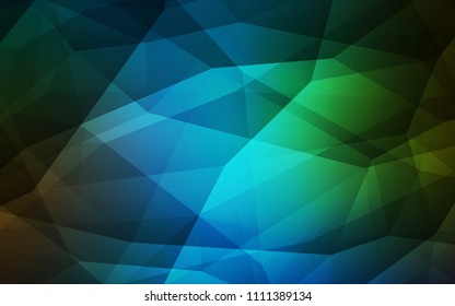 Dark Blue, Green vector polygonal background. Geometric illustration in Origami style with gradient.  New template for your brand book.
