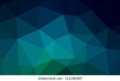 Dark Blue, Green vector polygonal pattern. Shining colorful illustration with triangles. Brand new style for your business design.