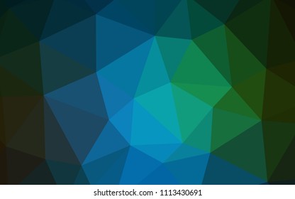 Dark Blue, Green vector polygonal background. Creative geometric illustration in Origami style with gradient. A completely new design for your leaflet.