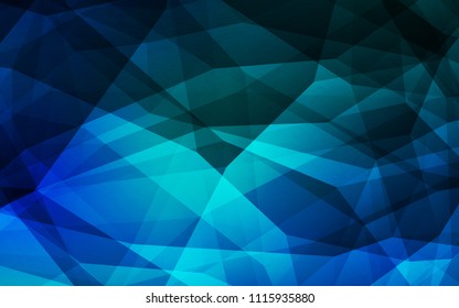 Dark Blue, Green vector polygonal template. Colorful abstract illustration with triangles. Best triangular design for your business.