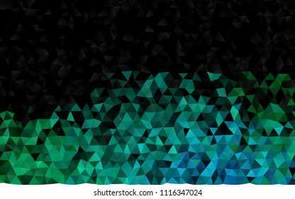 Dark Blue, Green vector polygonal pattern. Triangular geometric sample with gradient.  The polygonal design can be used for your web site.
