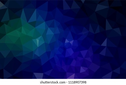 Dark Blue, Green vector polygonal background. Elegant bright polygonal illustration with gradient. Textured pattern for your backgrounds.