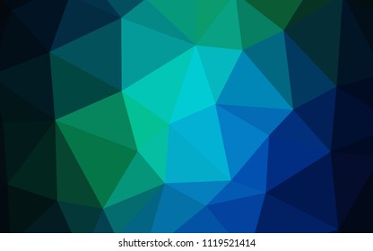 Dark Blue, Green vector polygonal background. Polygonal abstract illustration with gradient. Polygonal design for your web site.