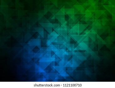 Dark Blue, Green vector polygonal polygonal. Creative geometric illustration in Origami style with gradient. The best triangular design for your business.
