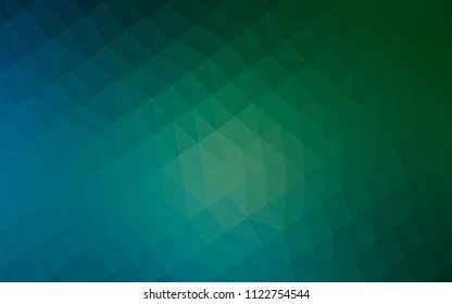 Dark Blue, Green vector polygonal template. Brand new colored illustration in blurry style with gradient. A completely new template for your business design.