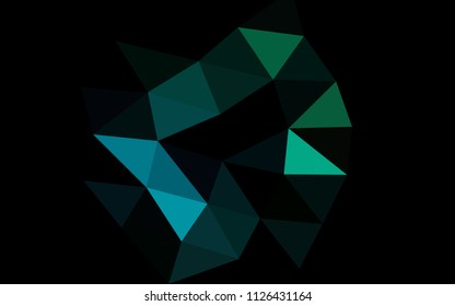 Dark Blue, Green vector polygonal polygonal. A sample with polygonal shapes. Brand new style for your business design.
