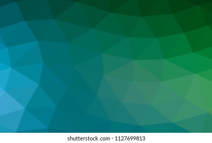 Dark Blue, Green vector polygonal polygonal. Brand new colored illustration in blurry style with gradient. The elegant pattern can be used as part of a brand book.