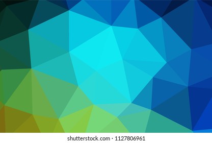 Dark Blue, Green vector polygonal pattern. Colorful illustration in abstract style with triangles. Template for cell phone's backgrounds.