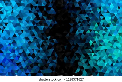 Dark Blue, Green vector polygonal pattern. Creative geometric illustration in Origami style with gradient. Triangular pattern for your business design.