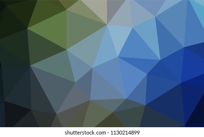 Dark Blue, Green vector polygonal background. Colorful illustration in polygonal style with gradient. Triangular pattern for your design.