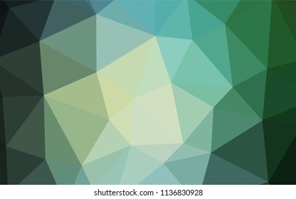 Dark Blue, Green vector polygonal template. Creative illustration in halftone style with triangles. Best triangular design for your business.