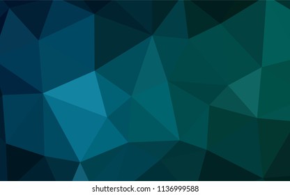 Dark Blue, Green vector polygonal template. Glitter abstract illustration with an elegant triangles. Brand new design for your business.