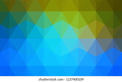 Dark Blue, Green vector polygonal template. Colorful illustration in polygonal style with gradient. Brand new style for your business design.