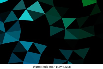 Dark Blue, Green vector polygonal polygonal. Triangular geometric sample with gradient.  The polygonal design can be used for your web site.