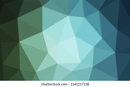 Dark Blue, Green vector polygonal pattern. Creative illustration in halftone style with triangles. Polygonal design for your web site.