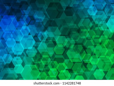 Dark Blue, Green vector polygonal template. Creative geometric illustration in Origami style with gradient. The template can be used as a background for cell phones.