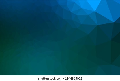 Dark Blue, Green vector polygonal background. Shining illustration, which consist of triangles. The completely new template can be used for your brand book.