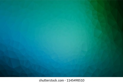 Dark Blue, Green vector polygonal pattern. Colorful abstract illustration with gradient. The template can be used as a background for cell phones.