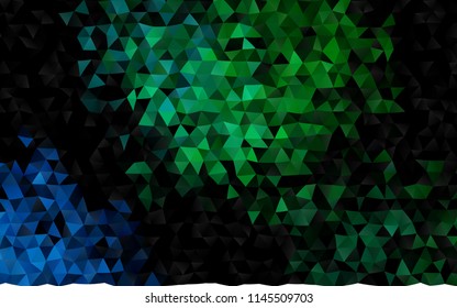 Dark Blue, Green vector polygonal background. A completely new color illustration in a vague style. A completely new design for your business.