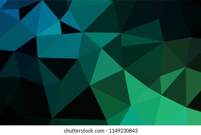 Dark Blue, Green vector polygonal pattern. Shining colored illustration in a Brand new style. Triangular pattern for your business design.