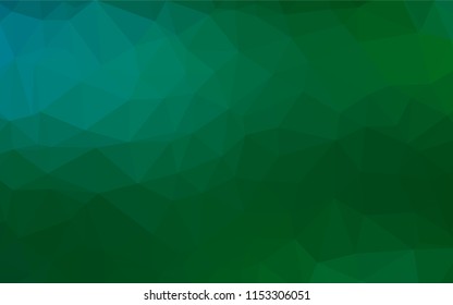 Dark Blue, Green vector polygonal template. Shining illustration, which consist of triangles. Brand new design for your business.
