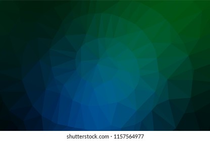Dark Blue, Green vector polygonal template. Shining colored illustration in a Brand new style. The best triangular design for your business.