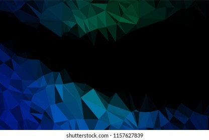 Dark Blue, Green vector polygonal pattern. Modern geometrical abstract illustration with gradient. Brand new design for your business.