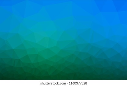 Dark Blue, Green vector polygonal pattern. Glitter abstract illustration with an elegant design. The polygonal design can be used for your web site.